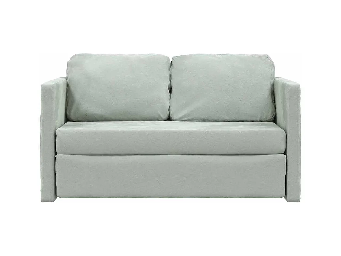 in 1 slaapbank lichtgrijs 122x204x55 cm fluweel