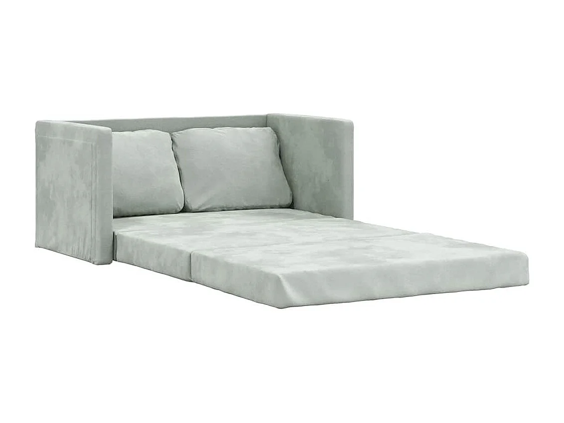 Sofá cama 2 en 1 gris claro 122x204x55 cm terciopelo