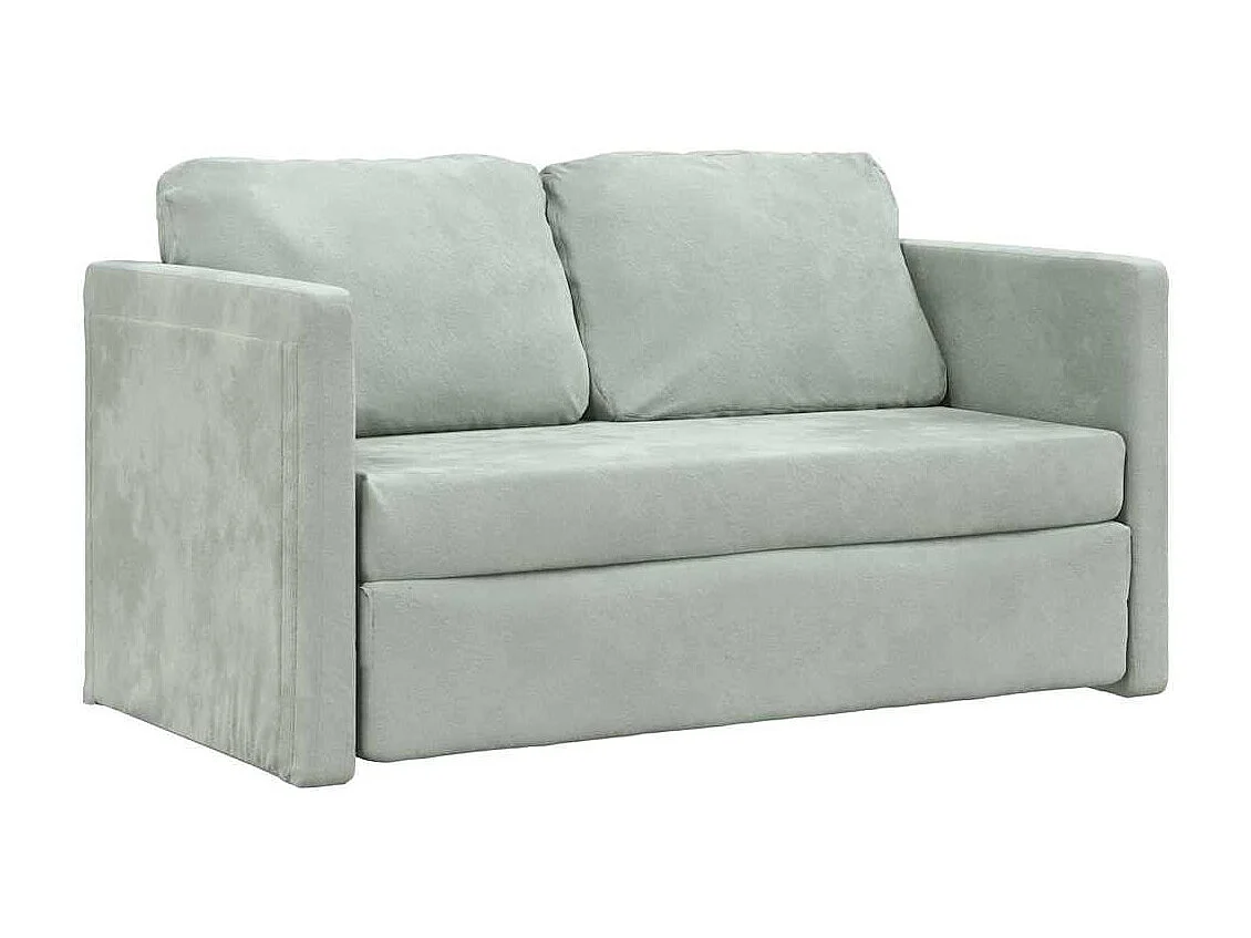 Sofá cama 2 en 1 gris claro 122x204x55 cm terciopelo
