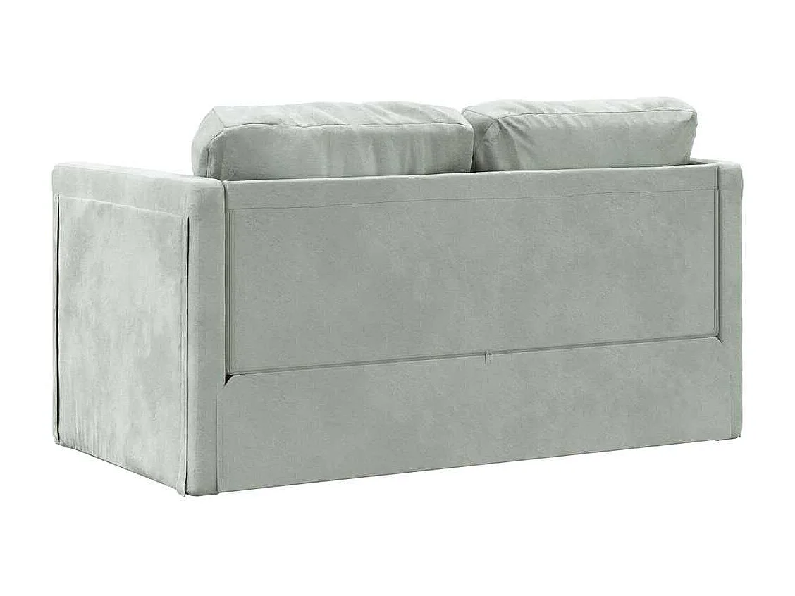 Sofá cama 2 en 1 gris claro 122x204x55 cm terciopelo