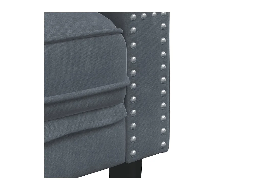 Donkergrijze fluwelen Chesterfield fauteuil