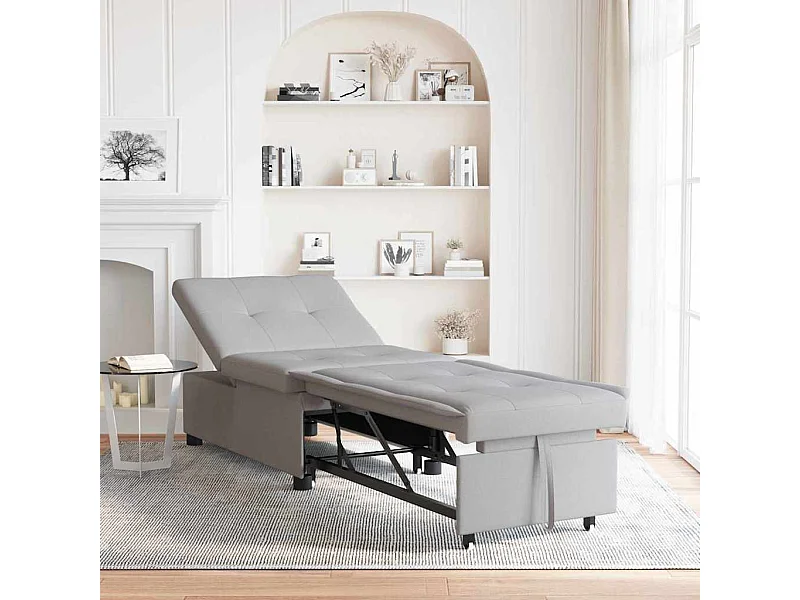 Divano letto grigio 194 x 67 x 37 cm tessuto