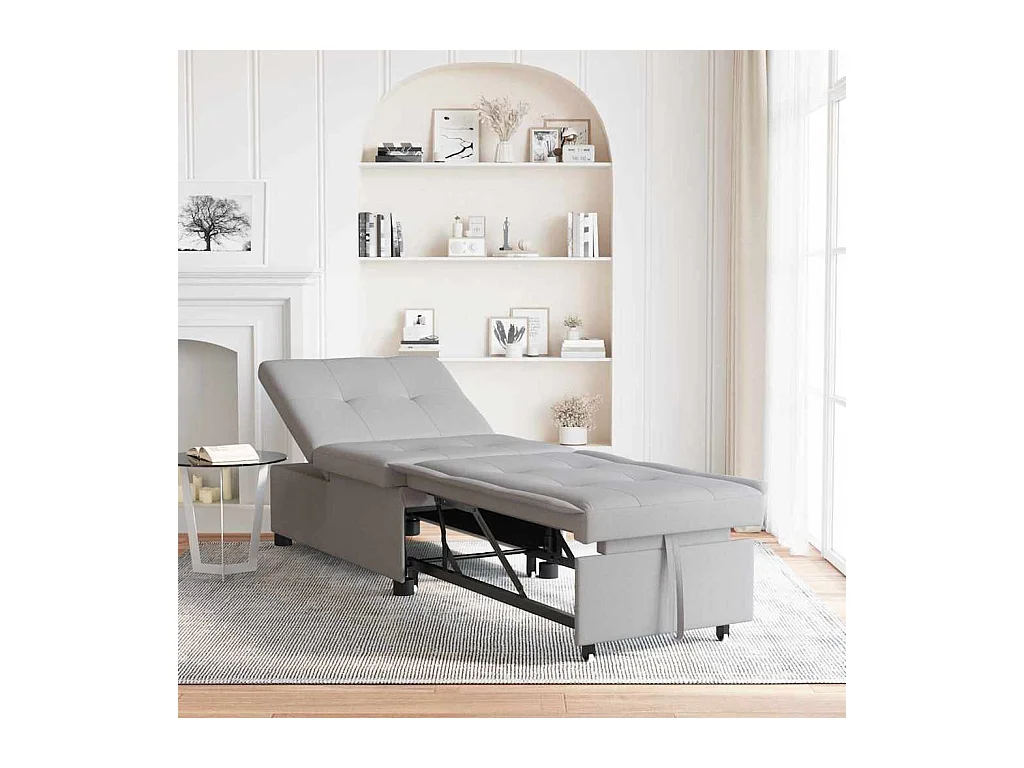 Divano letto grigio 194 x 67 x 37 cm tessuto