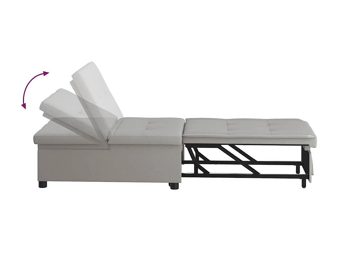 Divano letto grigio 194 x 67 x 37 cm tessuto