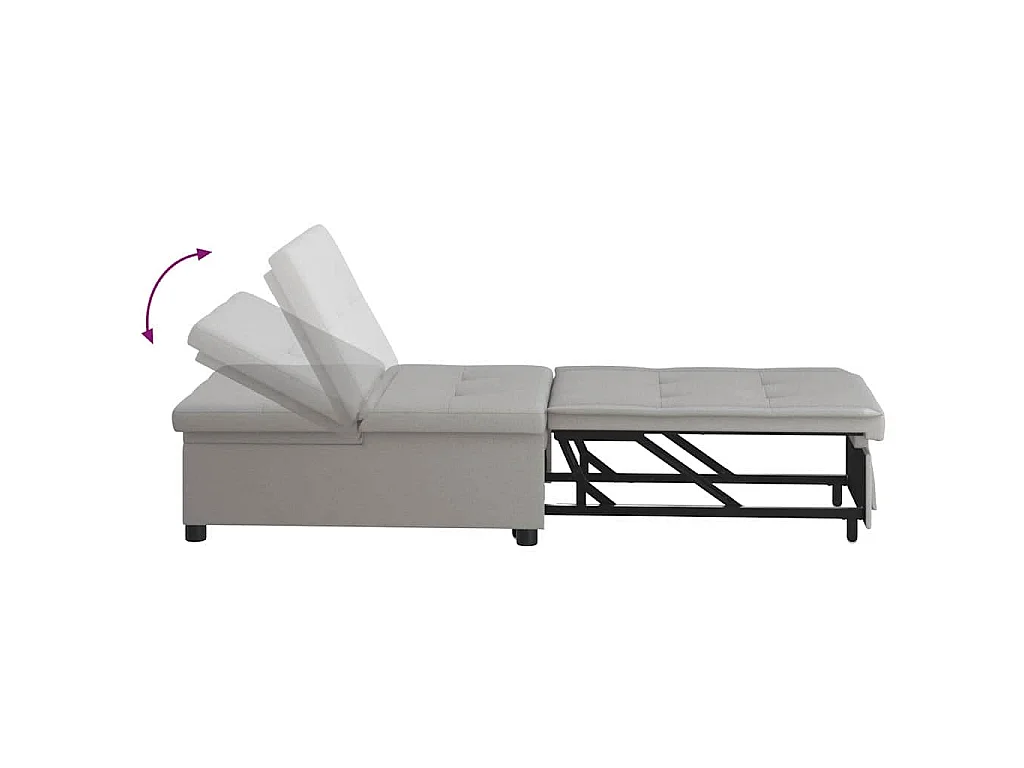 Divano letto grigio 194 x 67 x 37 cm tessuto