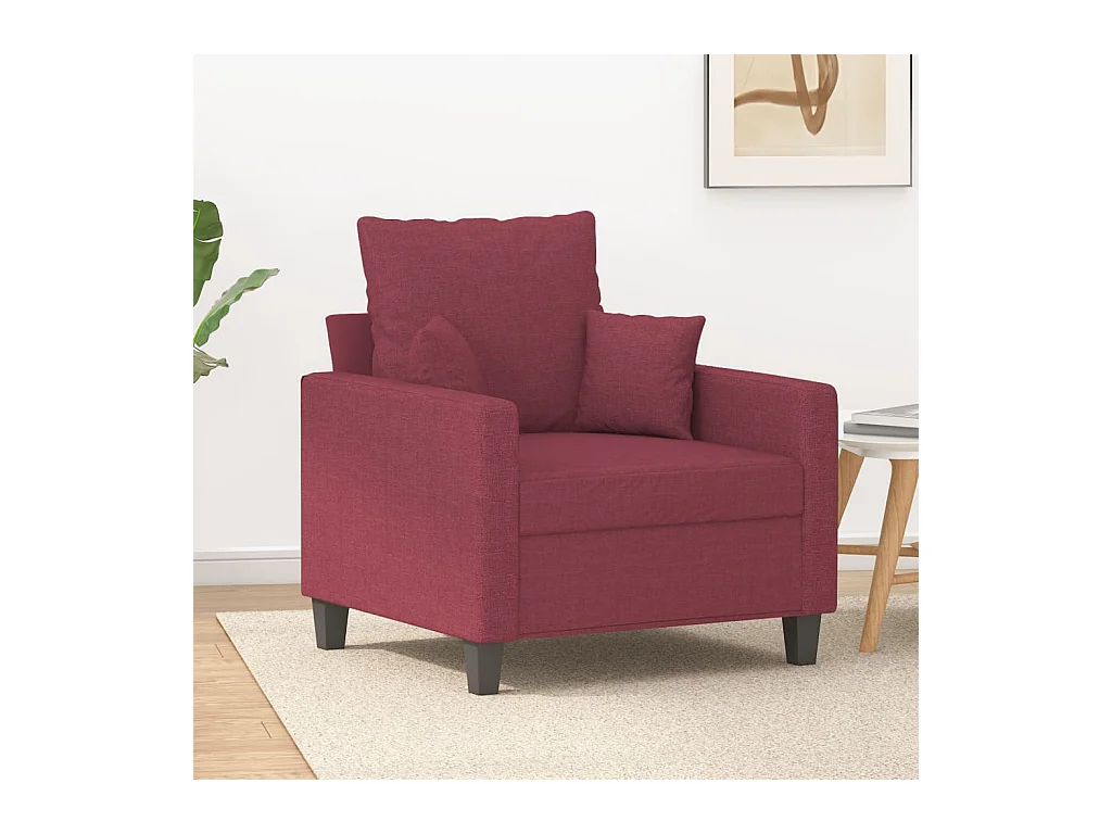 Poltrona in tessuto rosso bordeaux 60 cm
