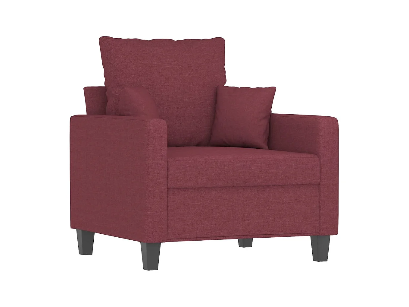 Poltrona in tessuto rosso bordeaux 60 cm