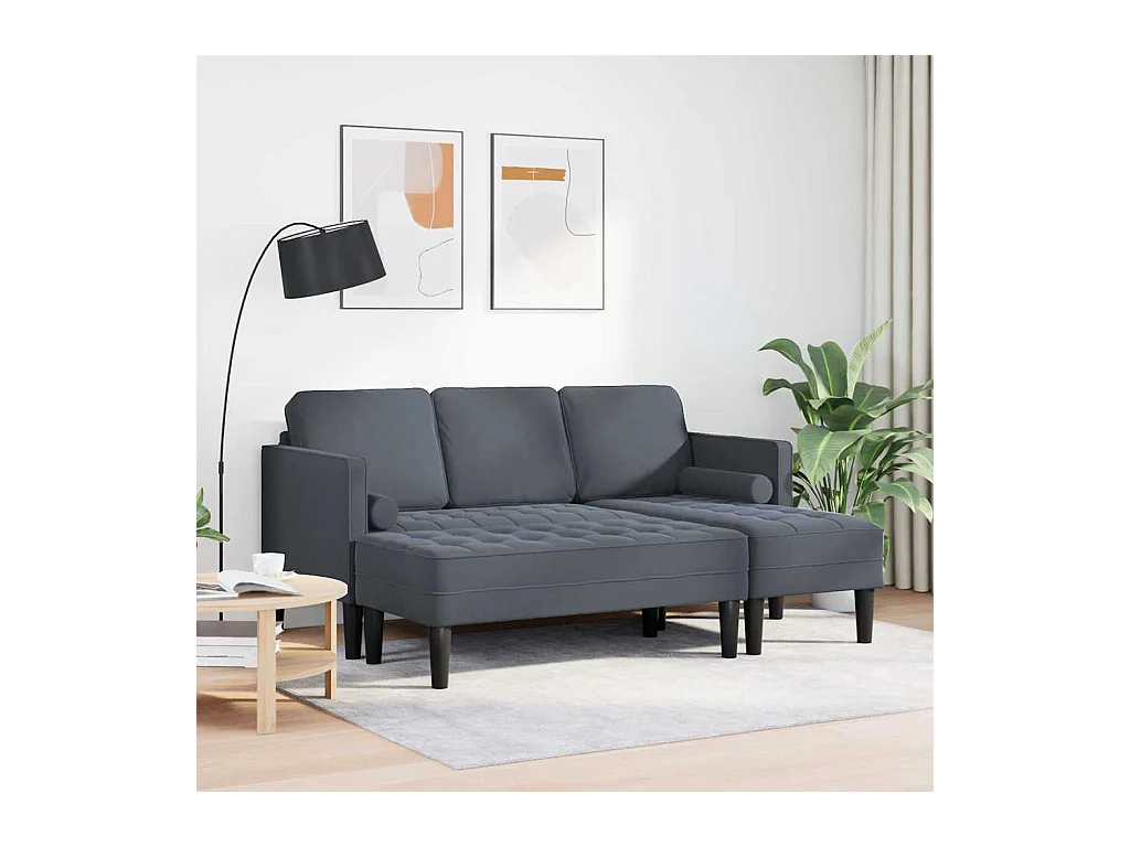 Ensemble de Canapés 2 pcs Gris foncé 173 x 131 x 67 cm Velours