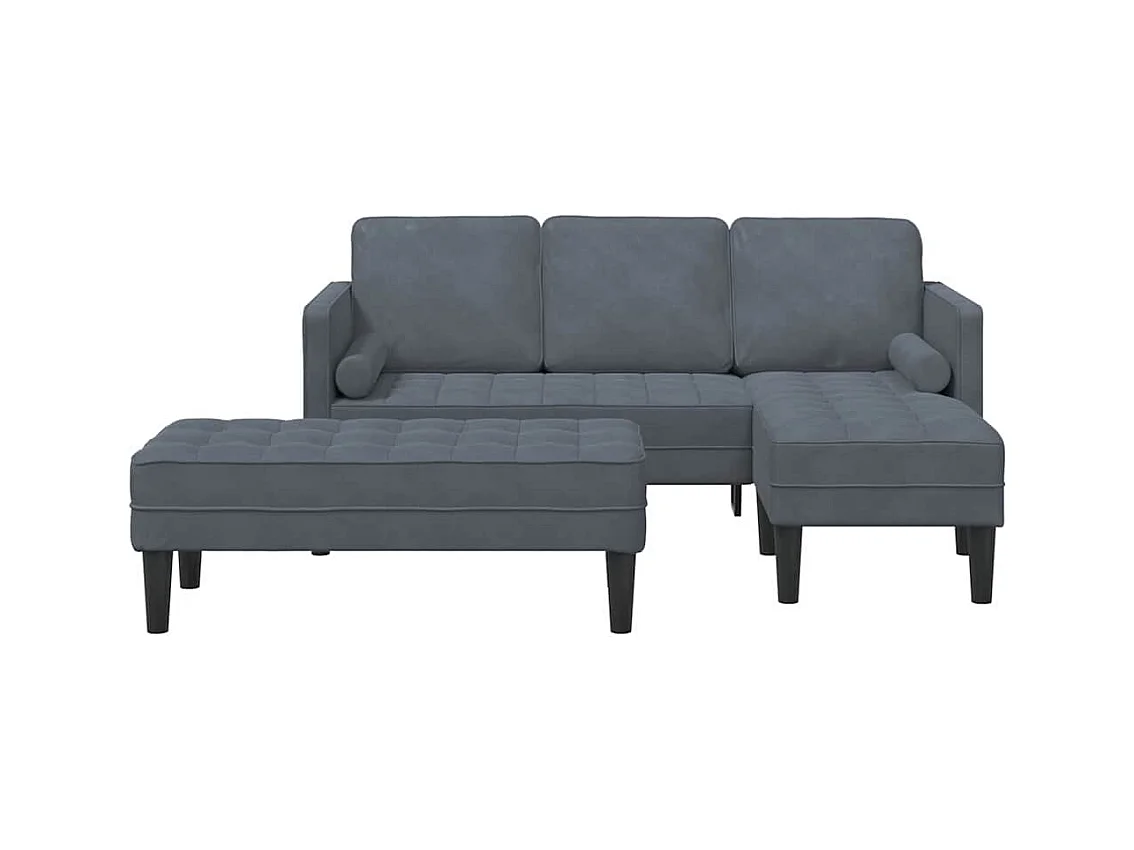 Ensemble de Canapés 2 pcs Gris foncé 173 x 131 x 67 cm Velours