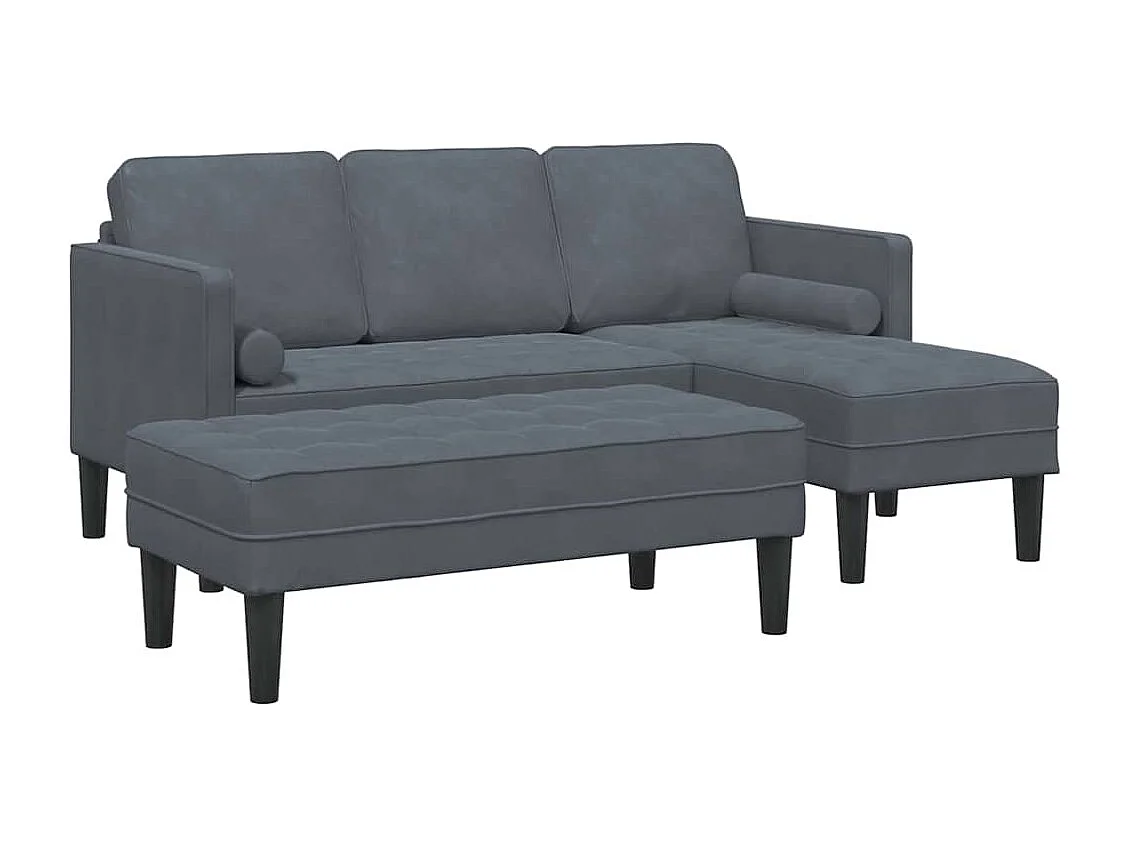 Ensemble de Canapés 2 pcs Gris foncé 173 x 131 x 67 cm Velours