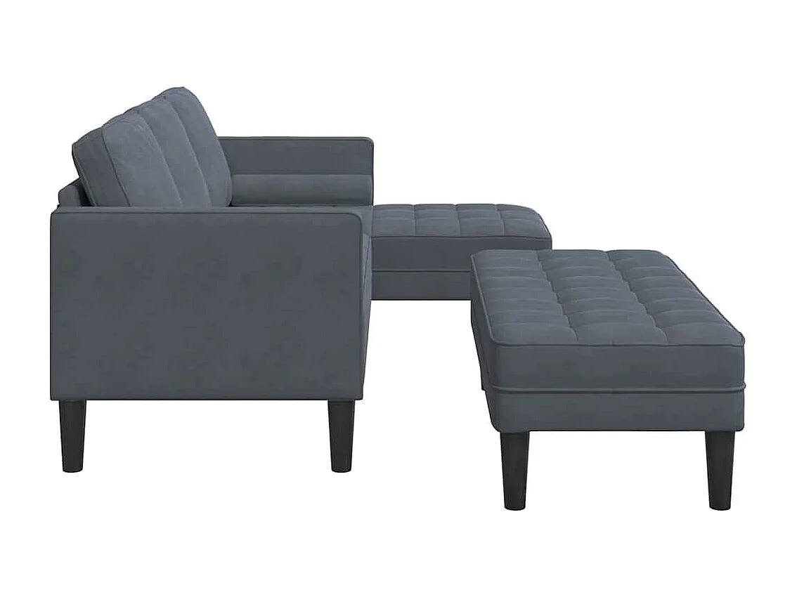 Ensemble de Canapés 2 pcs Gris foncé 173 x 131 x 67 cm Velours