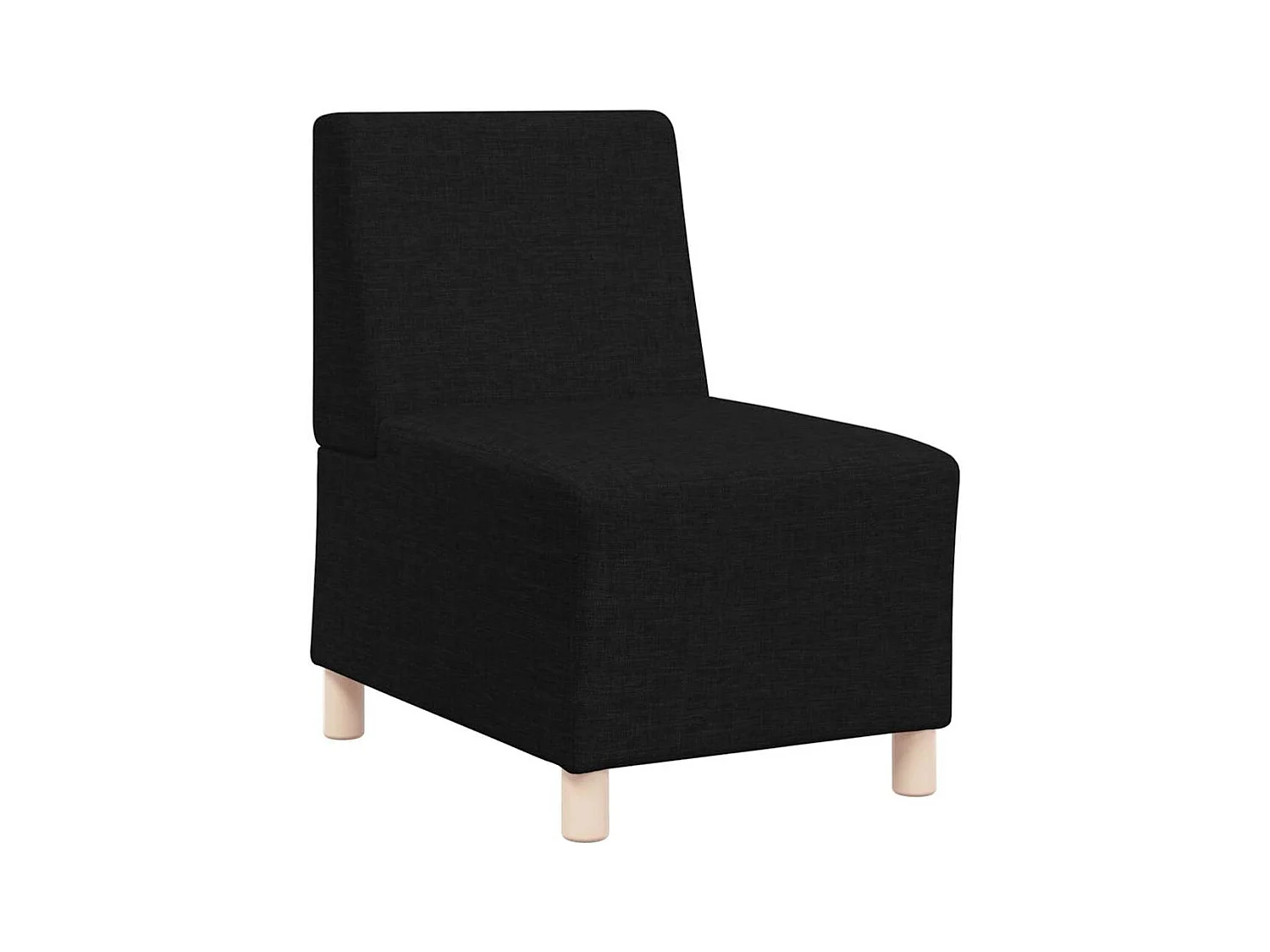 Divano componibile senza braccioli 3 pezzi nero