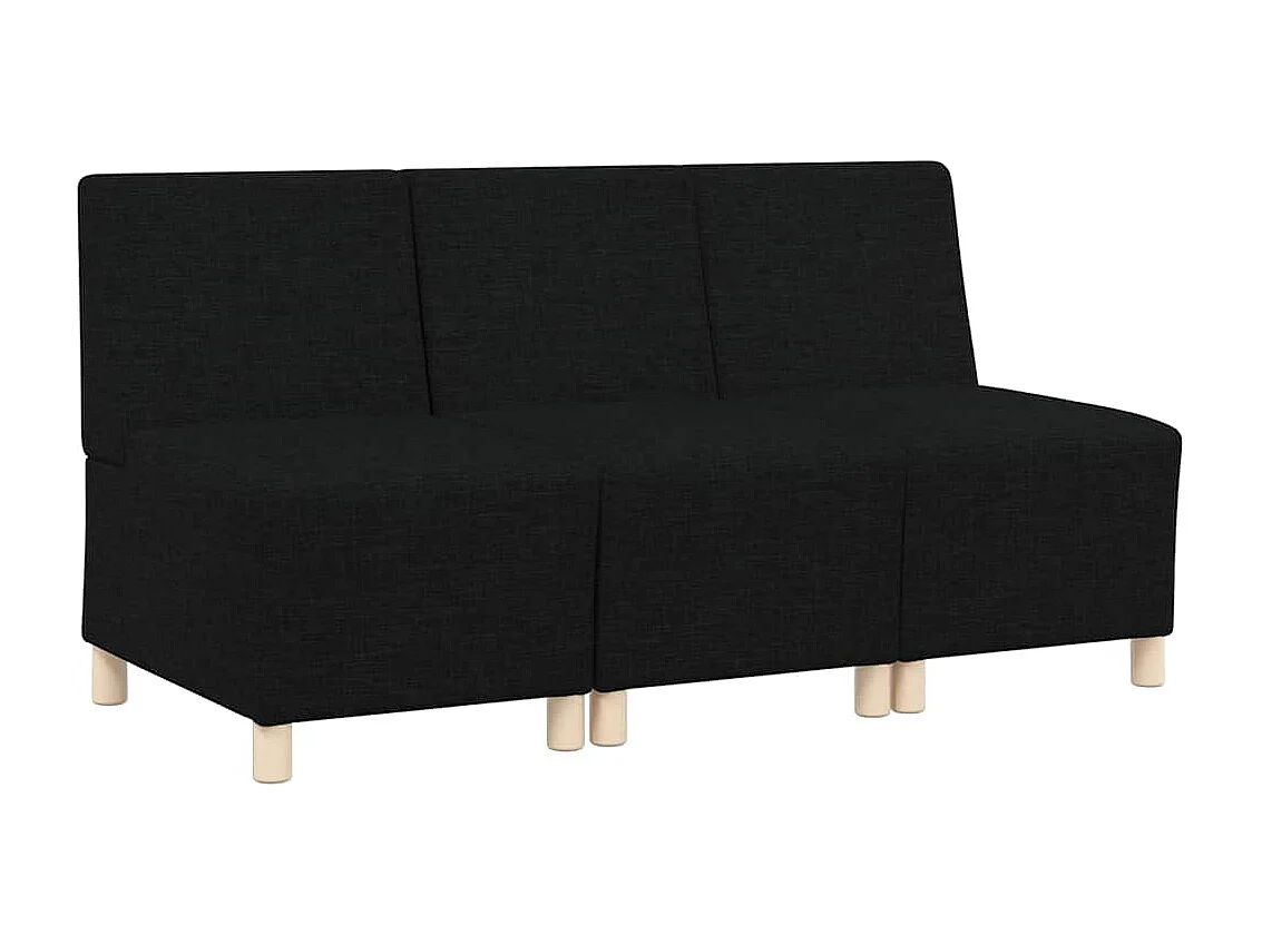 Modulaire bank zonder armleuningen 3 stuks zwart