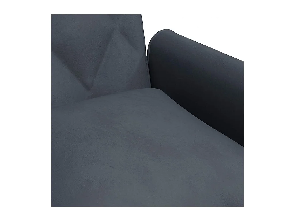 Sofá cama de terciopelo gris oscuro con reposabrazos