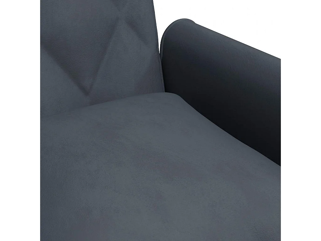 Sofá cama de terciopelo gris oscuro con reposabrazos