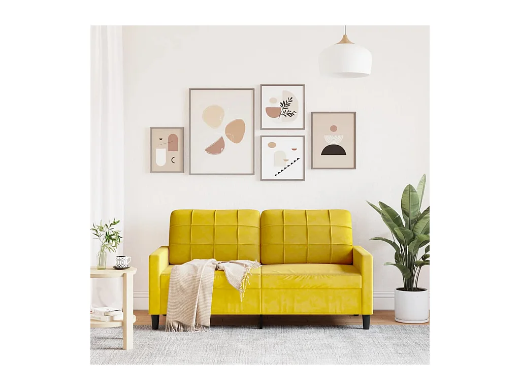 2-zitsbank Geel 140 cm Fluweel