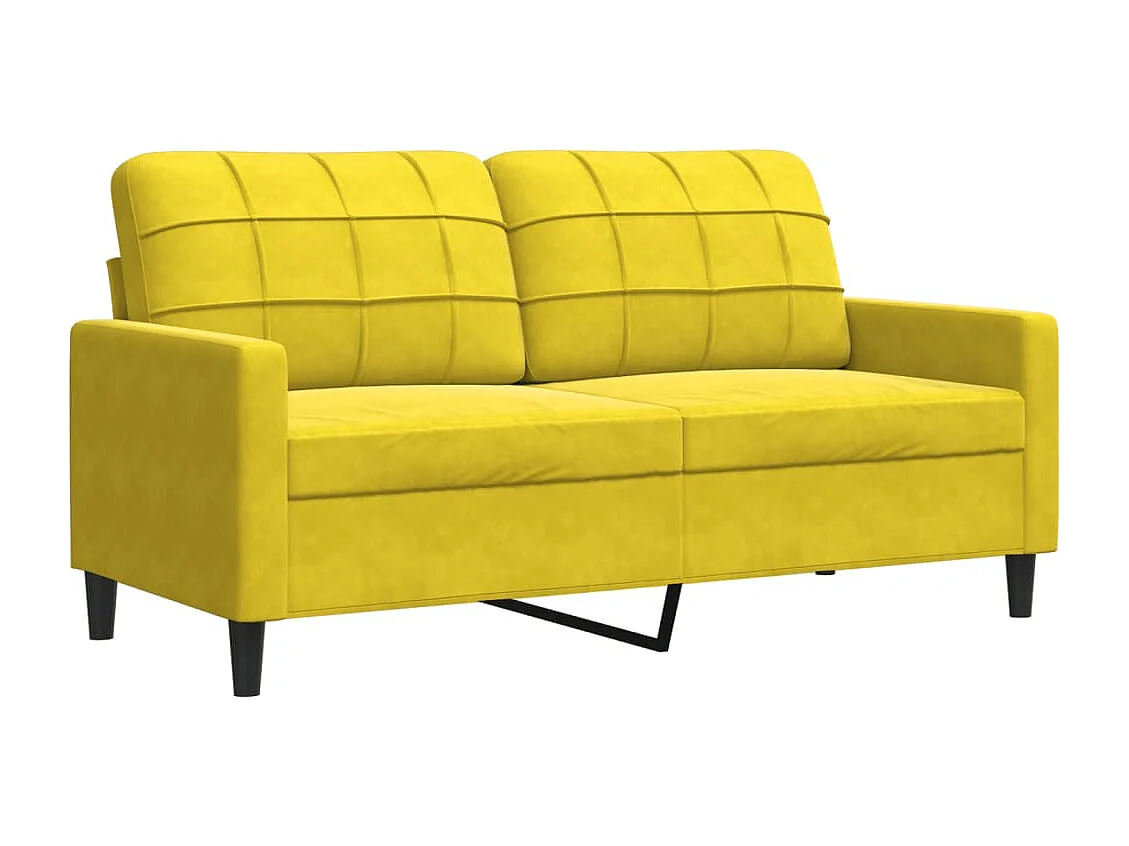 Sofá 2 plazas Amarillo 140 cm Terciopelo