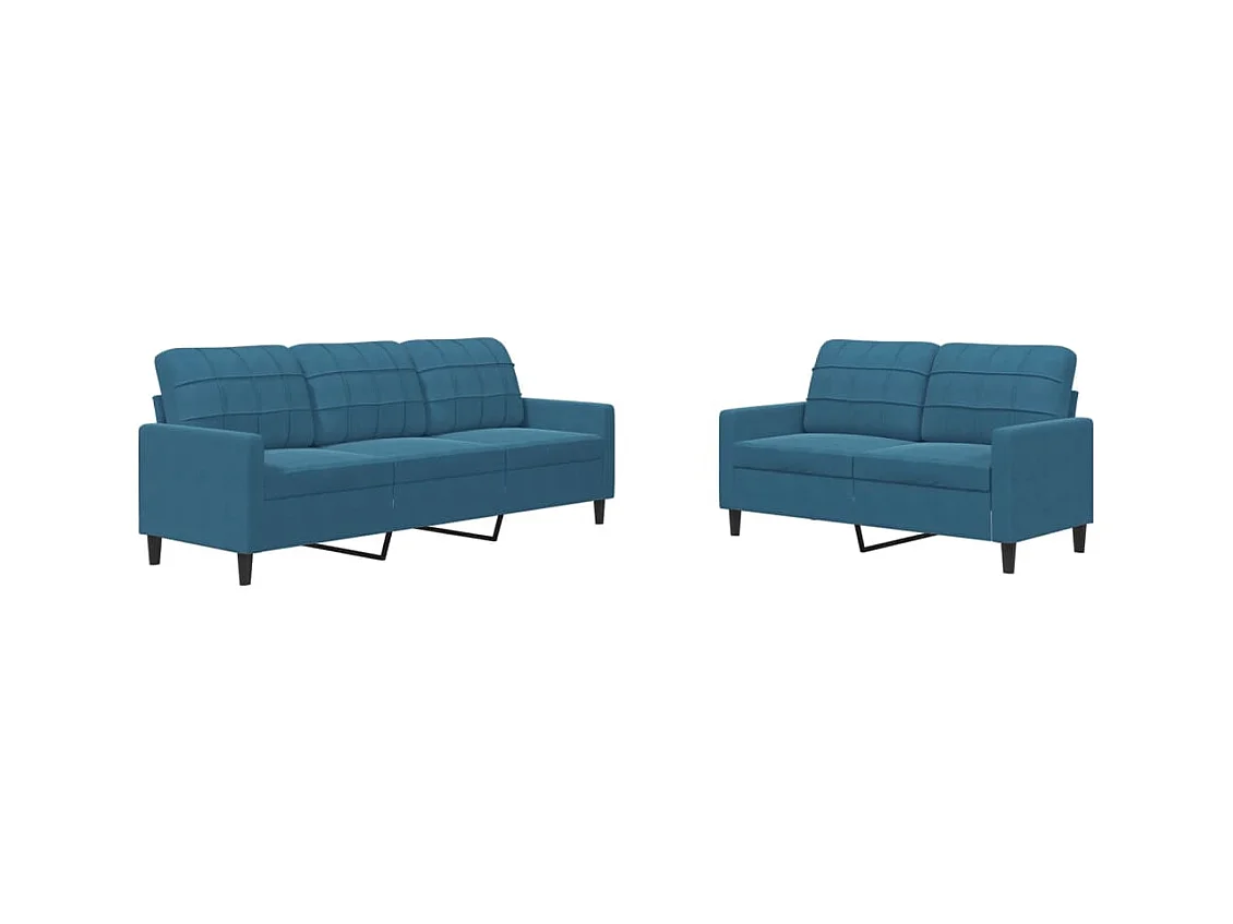2-teiliges Sofaset mit Kissen Blue Velvet