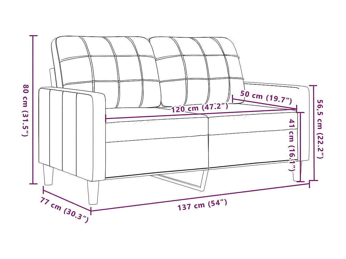 2-teiliges Sofaset mit Kissen Blue Velvet