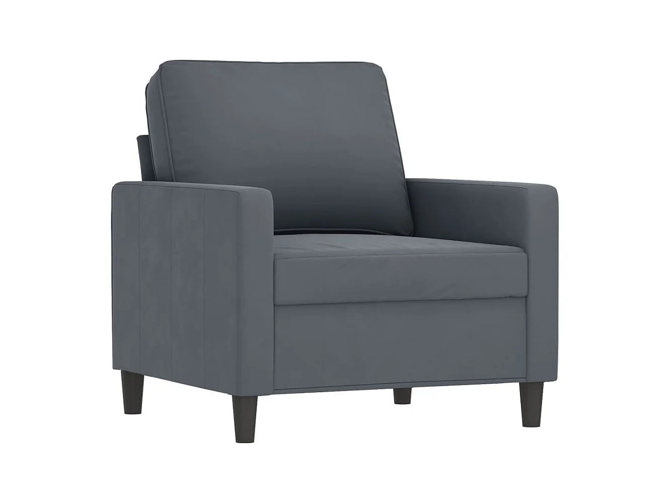 Fauteuil Gris foncé 60 cm Velours