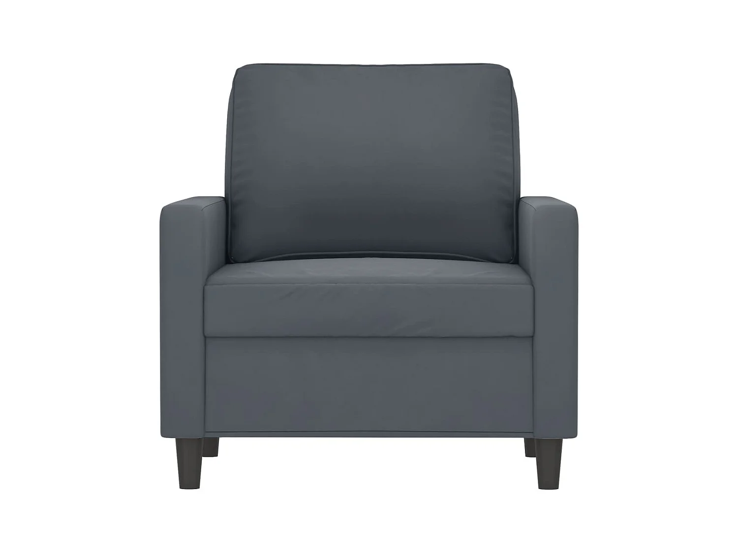 Fauteuil Gris foncé 60 cm Velours