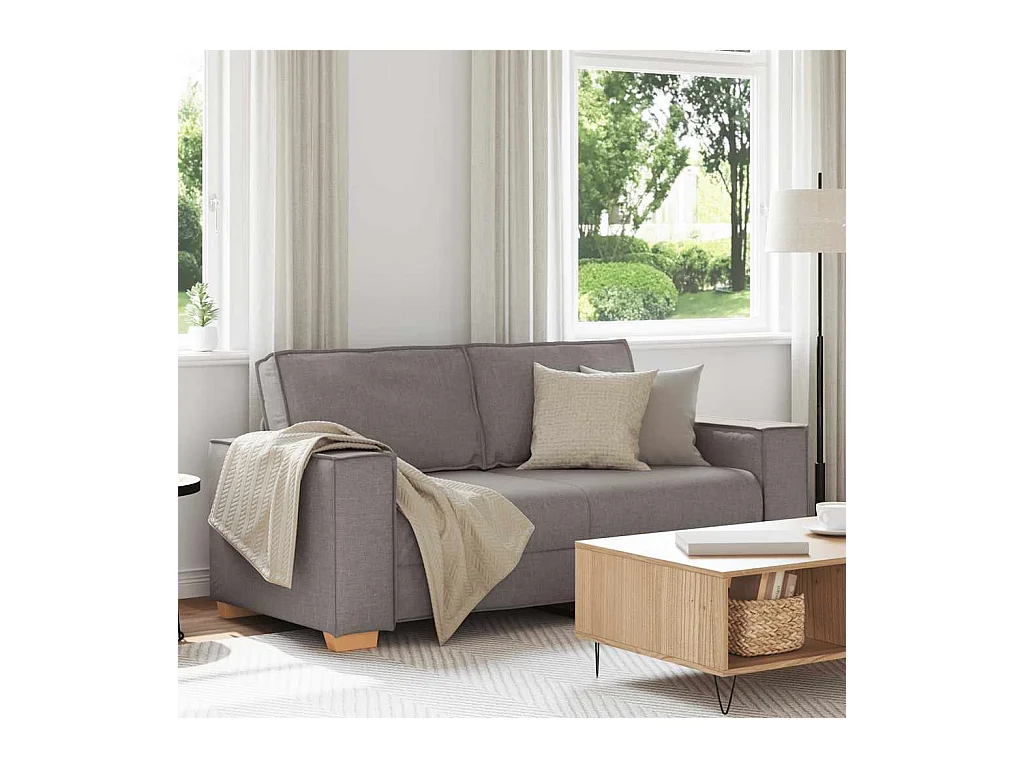 Canapé 2 places Taupe 140 cm Tissu