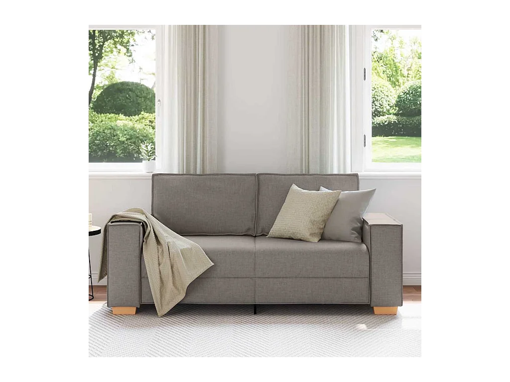 Canapé 2 places Taupe 140 cm Tissu