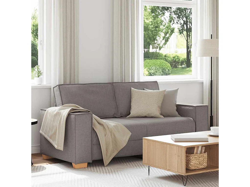 Canapé 2 places Taupe 140 cm Tissu