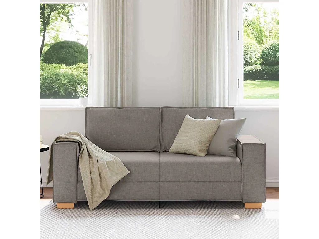 Canapé 2 places Taupe 140 cm Tissu