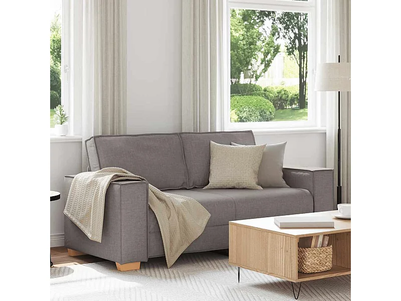 Canapé 2 places Taupe 140 cm Tissu