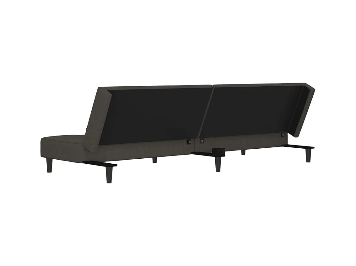 2-zits slaapbank met twee kussens, donkergrijs fluweel