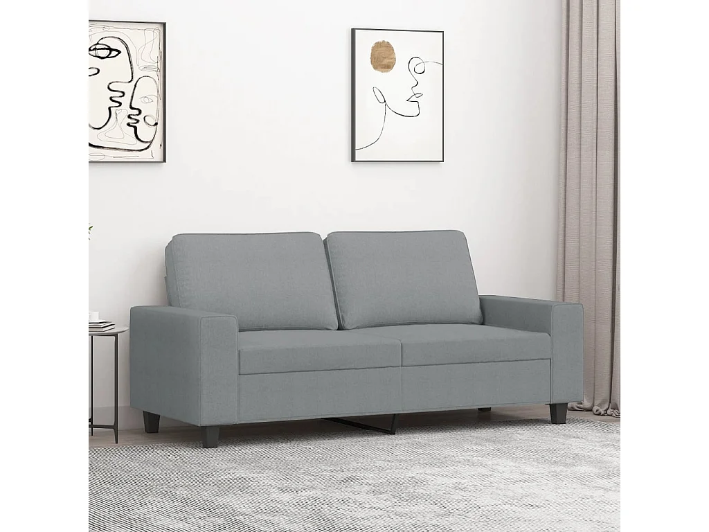 Sofá 2 plazas Gris claro 140 cm Tela