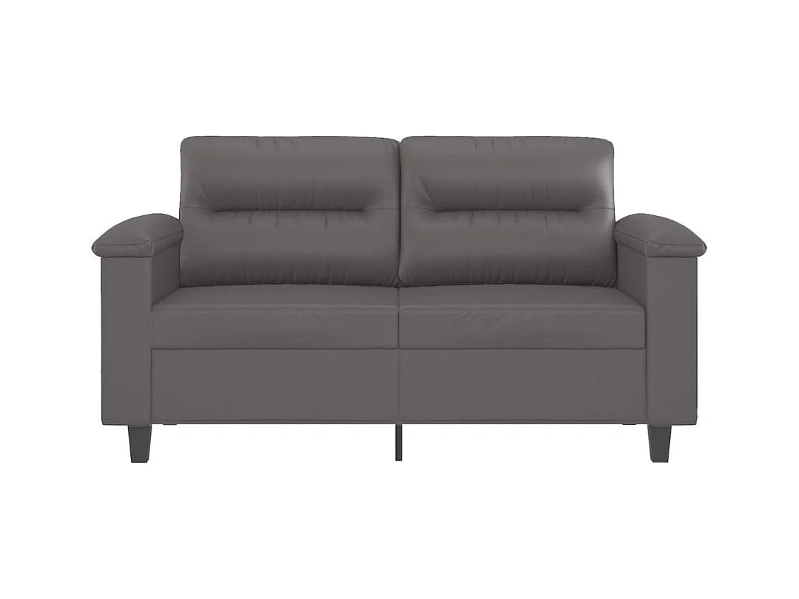 Canapé à 2 places Gris 120 cm Similicuir