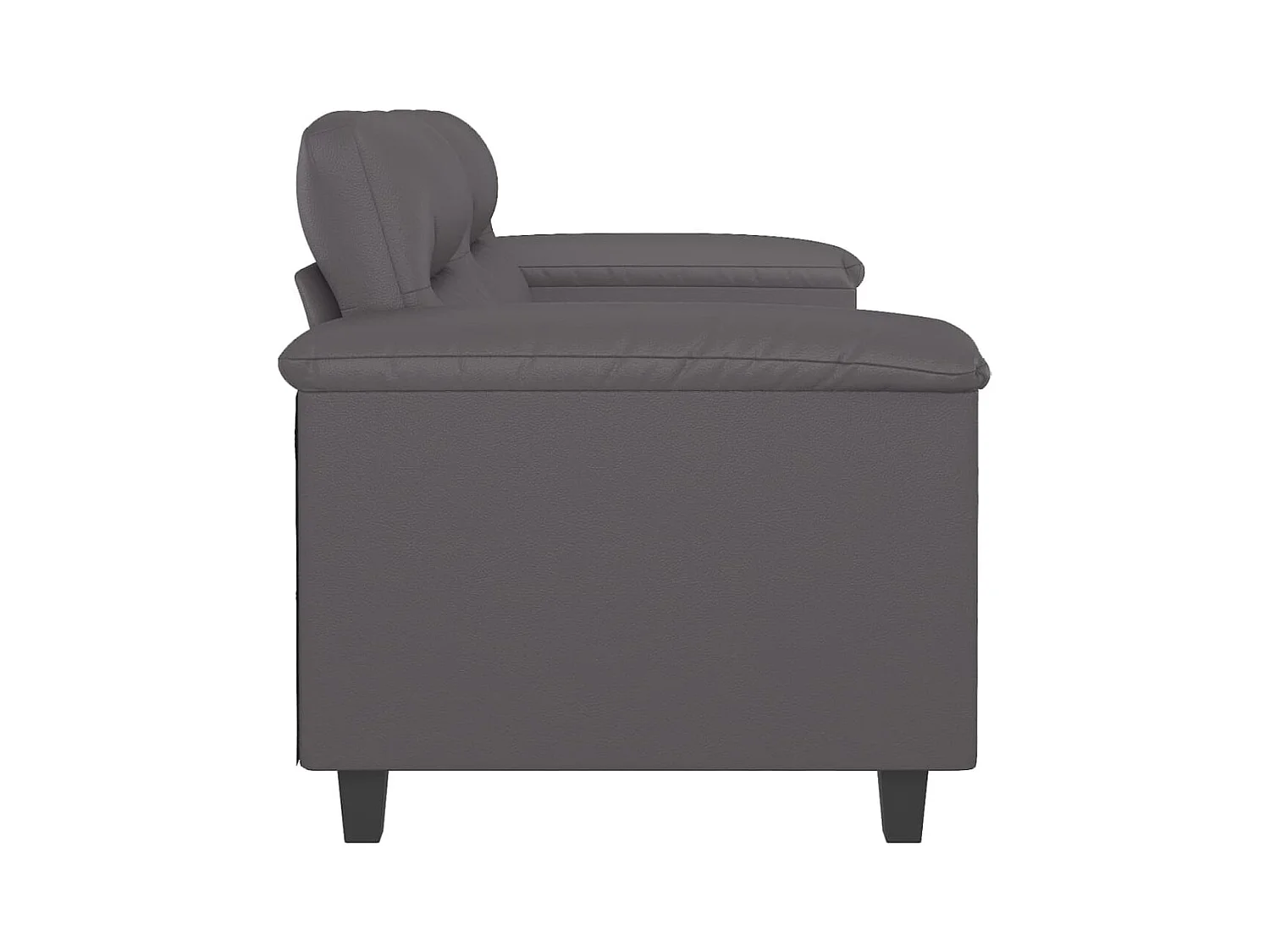 Canapé à 2 places Gris 120 cm Similicuir