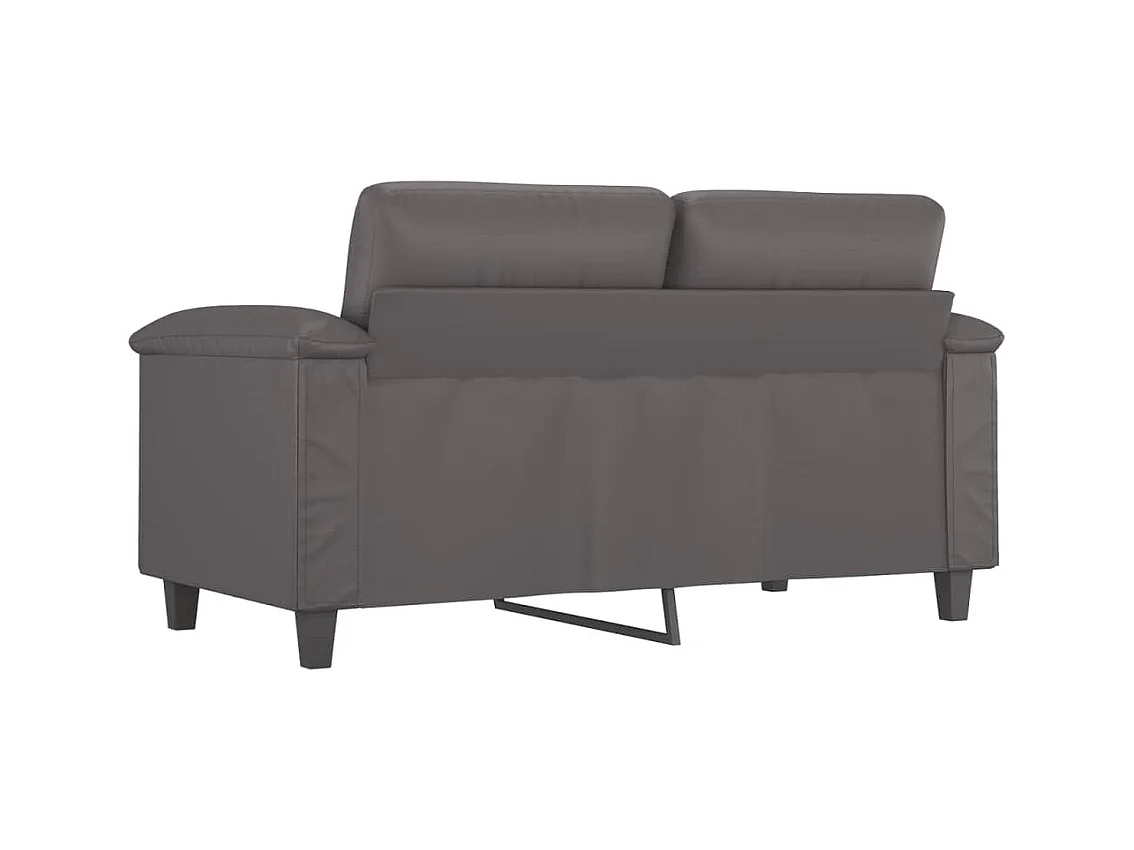 Canapé à 2 places Gris 120 cm Similicuir