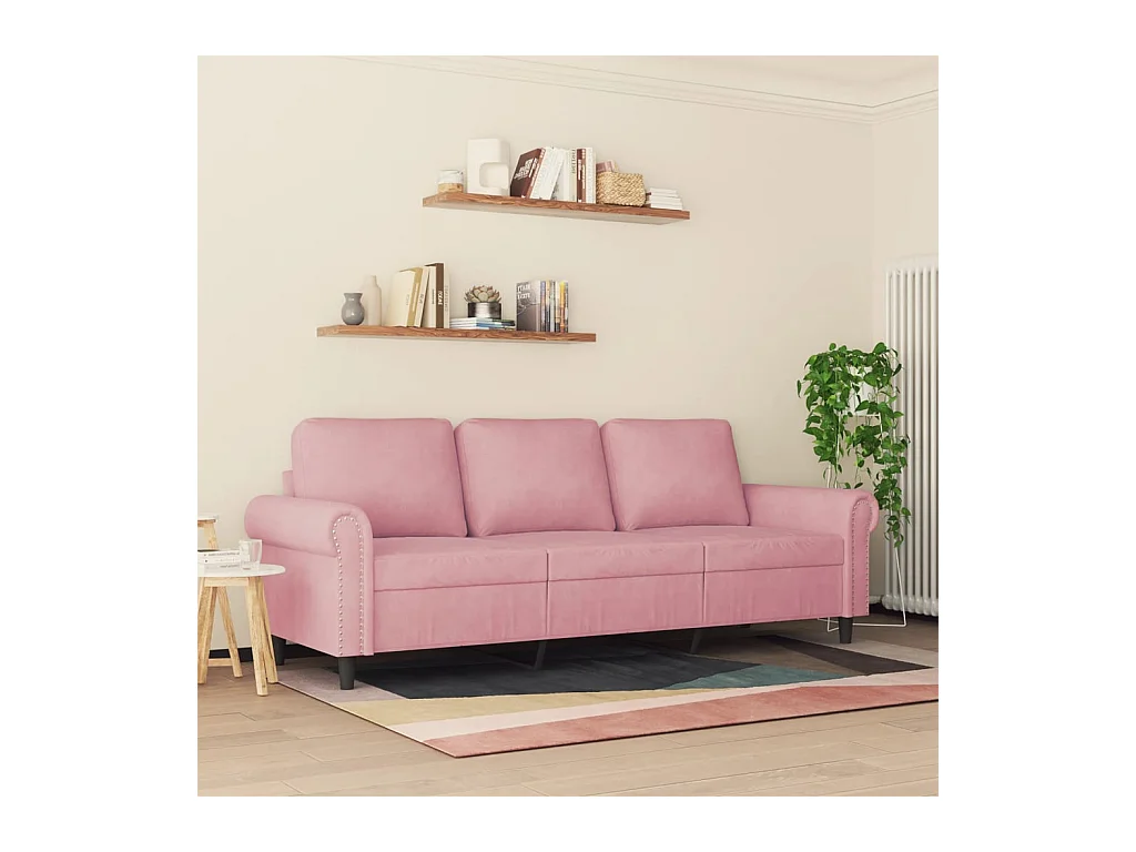 Divano 3 posti Rosa 180 cm Velluto