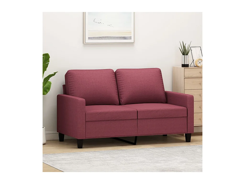 Divano 2 posti rosso bordeaux 120 cm Tessuto