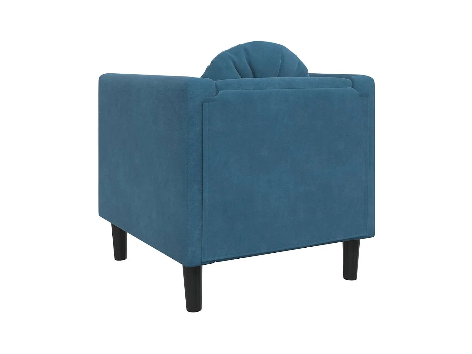 Sessel mit blauem Samtkissen