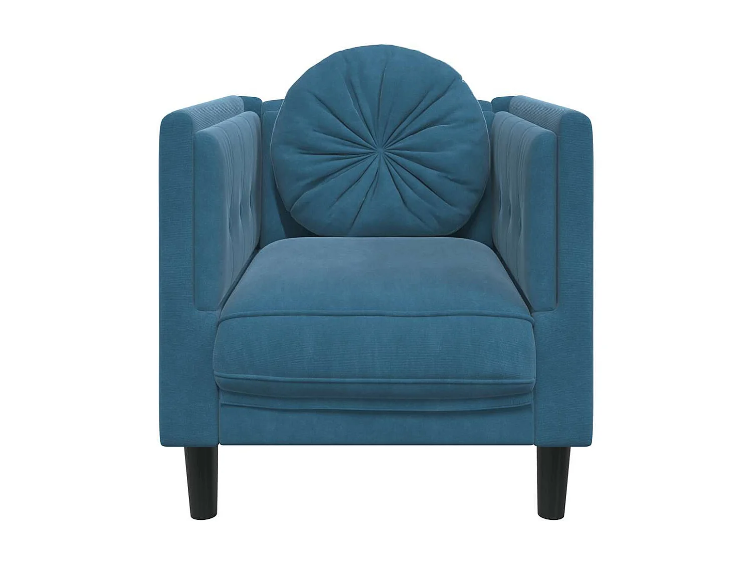 Sillón con cojín de terciopelo azul