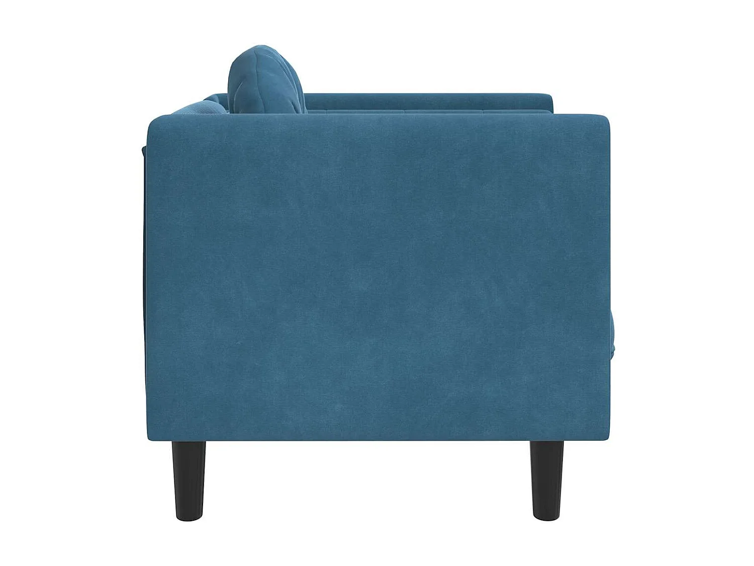 Sillón con cojín de terciopelo azul