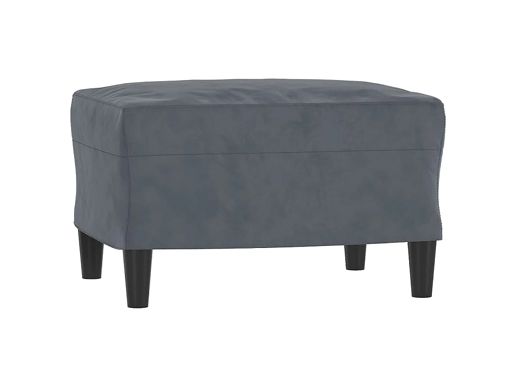 Divano 3 posti con poggiapiedi Grigio scuro 180 cm Velluto
