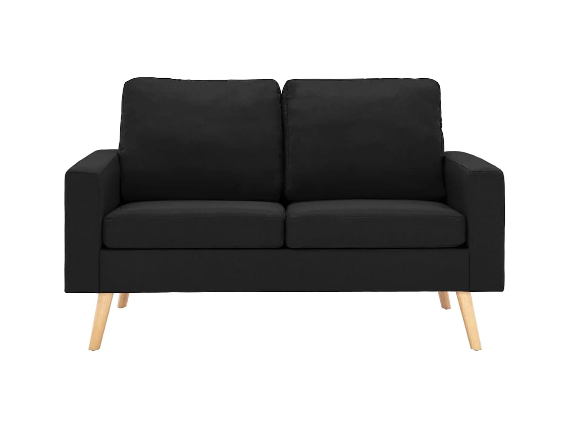 Conjunto de sofá de 2 piezas en tela negra
