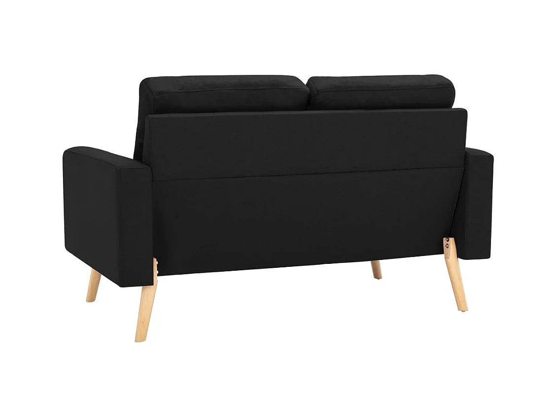 Conjunto de sofá de 2 piezas en tela negra