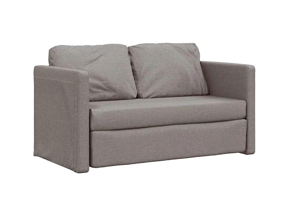 in 1 slaapbank taupe 112x174x55 cm stof