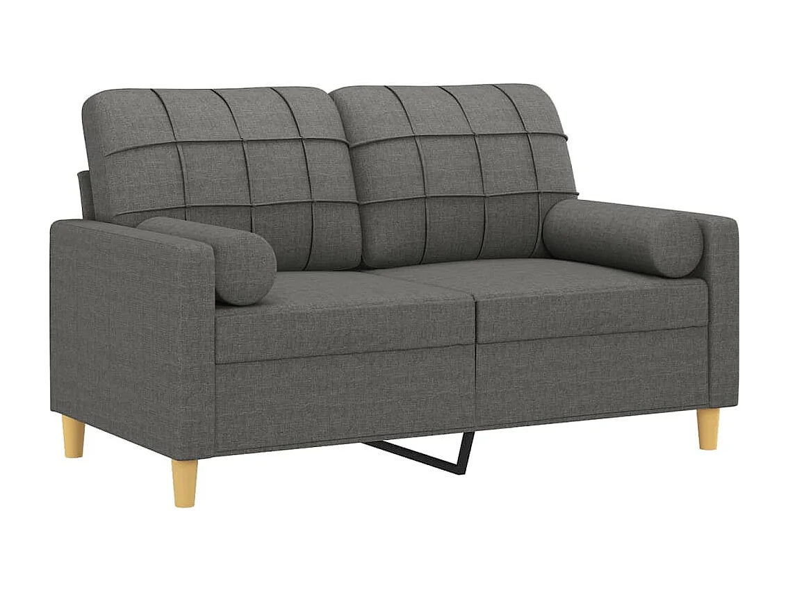 Canapé 2 places en tissu gris foncé