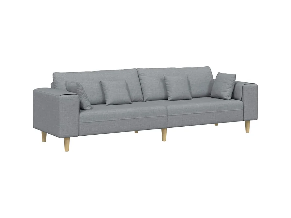Divano in tessuto con cuscino Tessuto grigio chiaro 208 cm