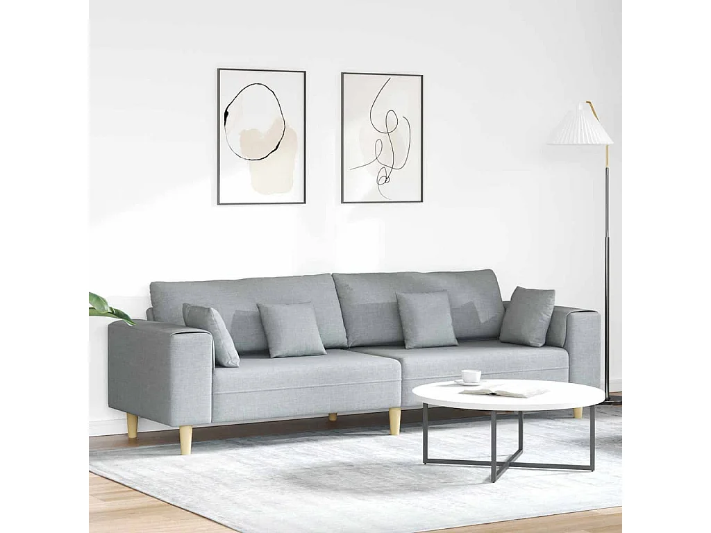 Sofa en tissu avec coussin Gris clair 208 cm tissu