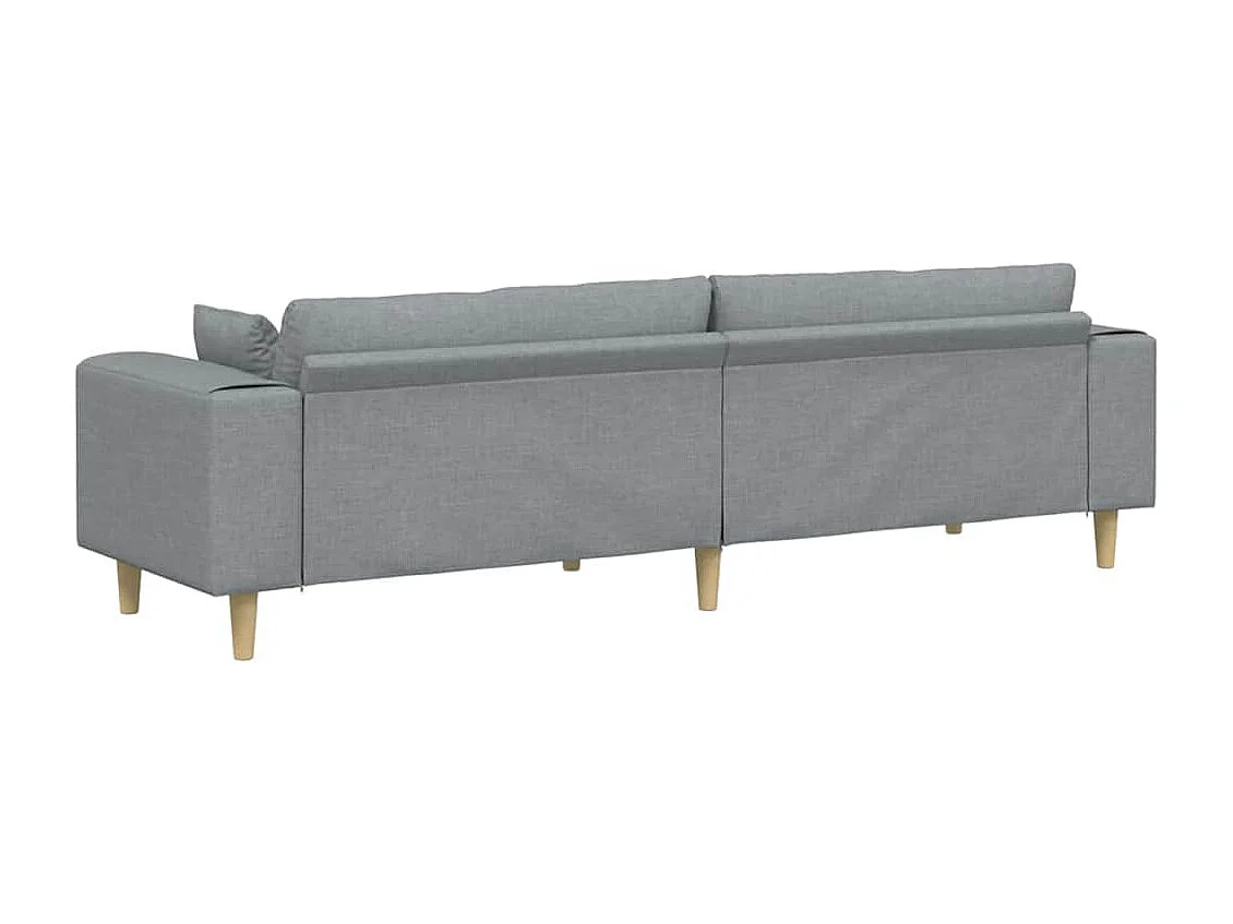 Sofa en tissu avec coussin Gris clair 208 cm tissu