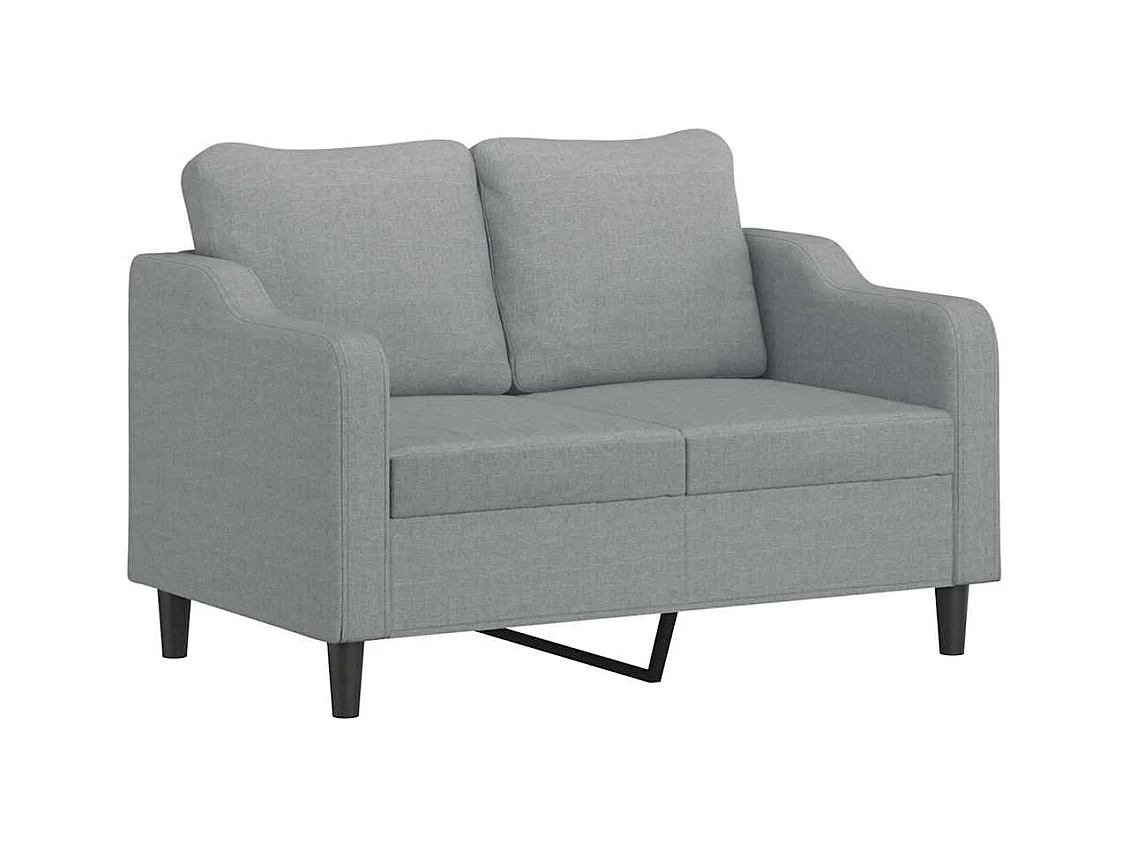 Set di divani 3 pezzi con cuscini in tessuto grigio chiaro