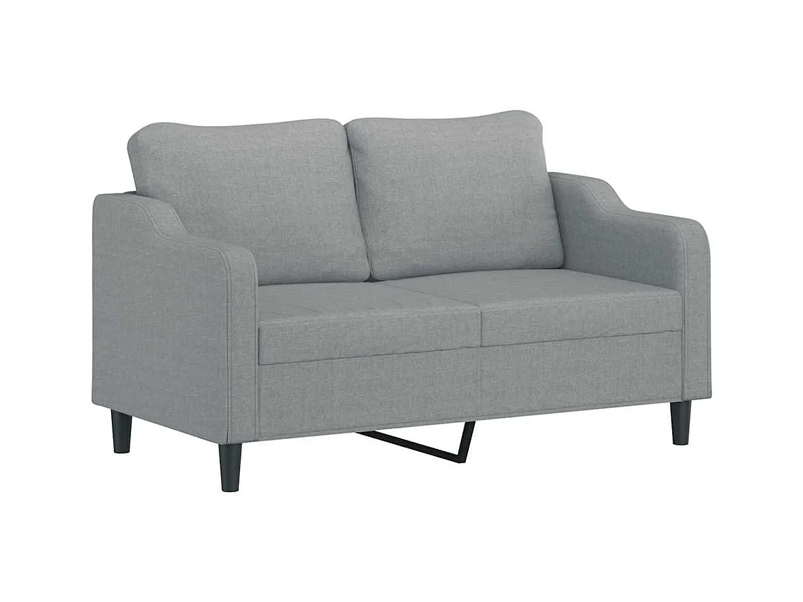 Set di divani 3 pezzi con cuscini in tessuto grigio chiaro